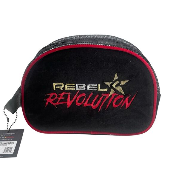 Rebel Revolution Cheer Shoe Bag Black Velour Sport Carrying Purse NWT - Bag Only - Picture 3 of 8